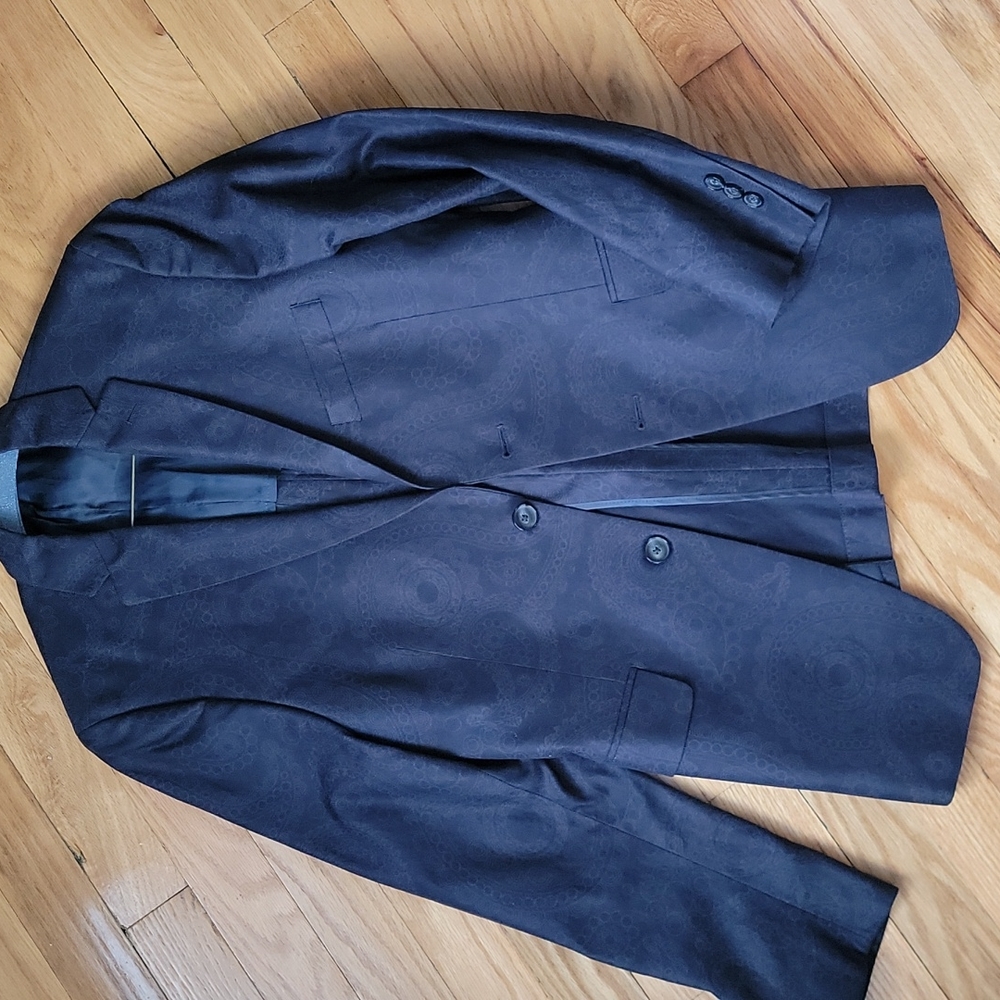 Hickley freeman for SYD Jerome tailored paisley navy blue blazer
